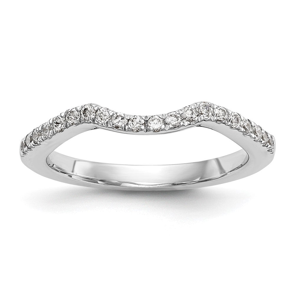 14K Weißgold Damen-Ehering mit natürlichen Diamanten, 0,22 ct