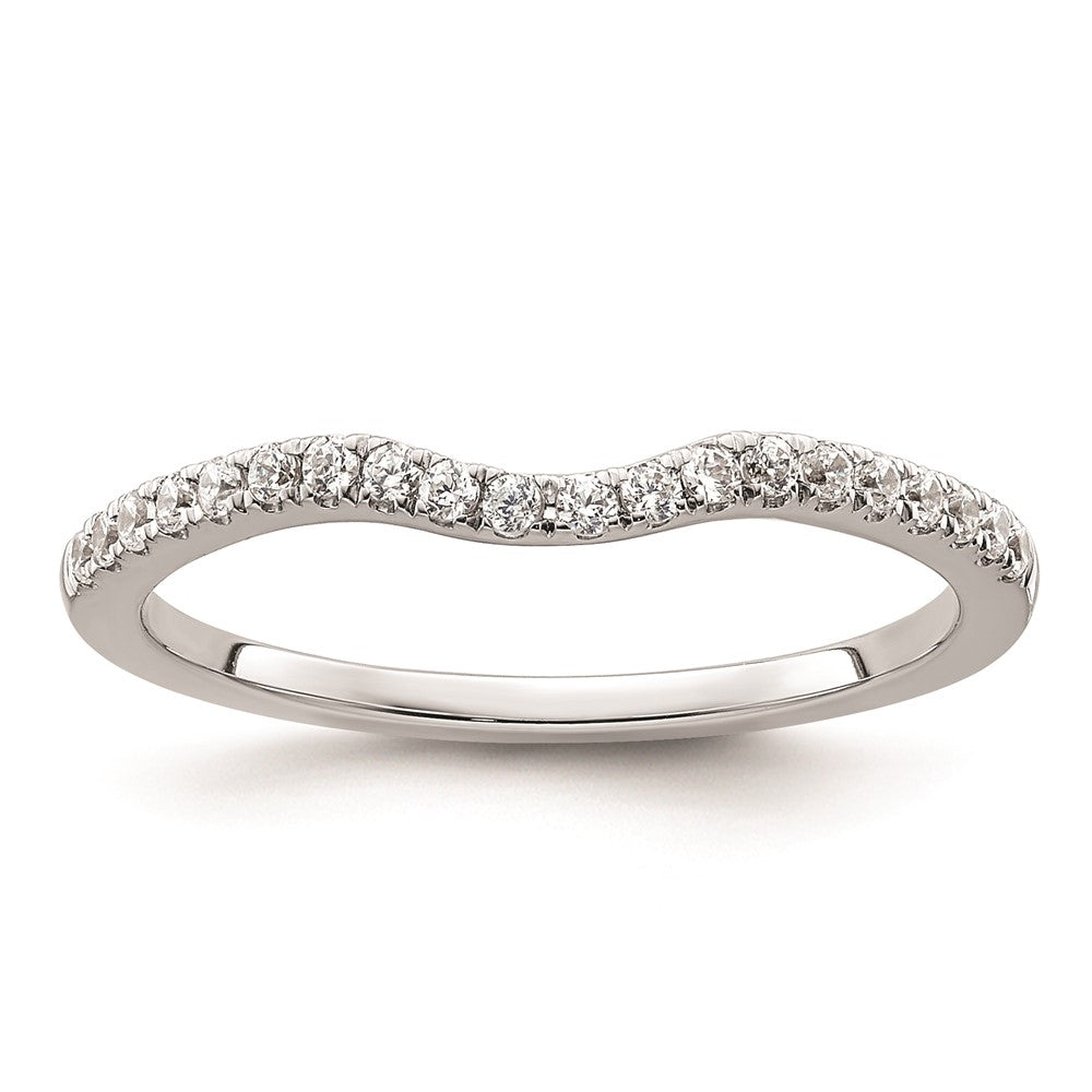 14K Weißgold Ehering mit natürlichen Diamanten, 0,2 ct. Gesamtgewicht
