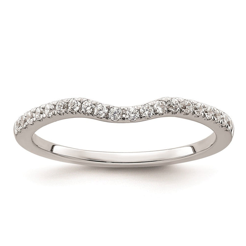 14K Weißgold Ehering mit natürlichen Diamanten, 0,2 ct. Gesamtgewicht