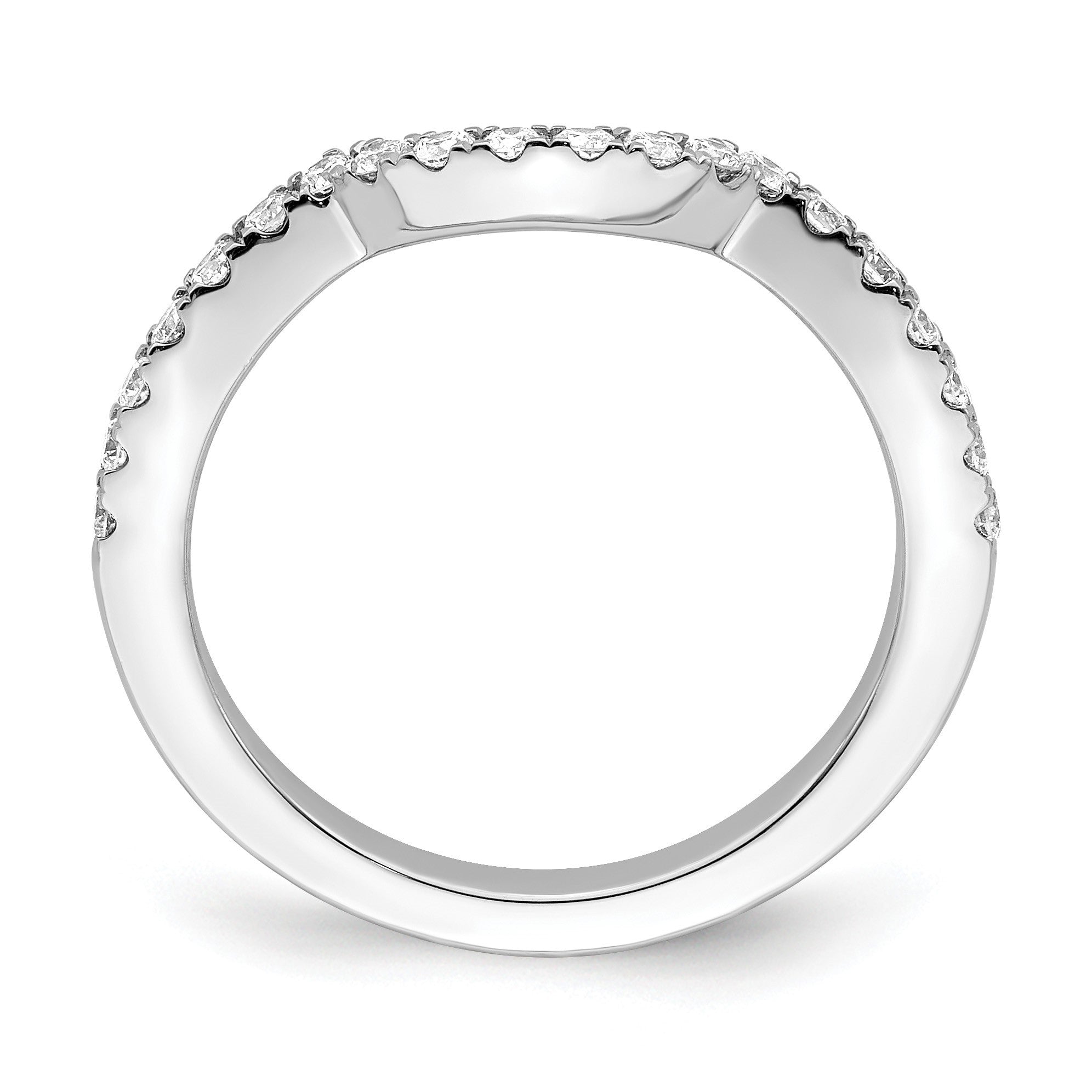 14K Weißgold Ehering mit natürlichen Diamanten, 0,4 ct Gesamtgewicht