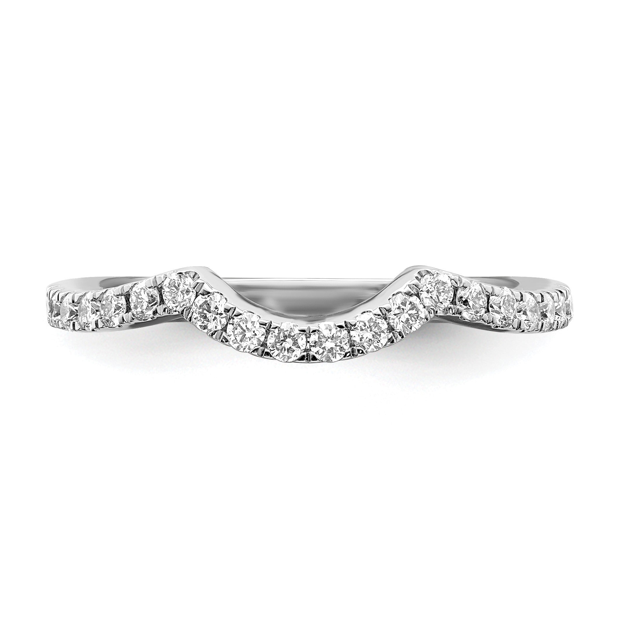 14K Weißgold Ehering mit natürlichen Diamanten, 0,4 ct Gesamtgewicht
