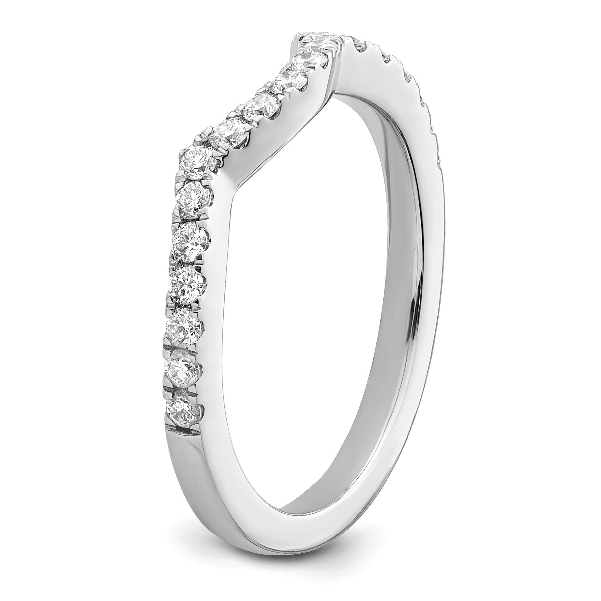 14K Weißgold Ehering mit natürlichen Diamanten, 0,4 ct Gesamtgewicht