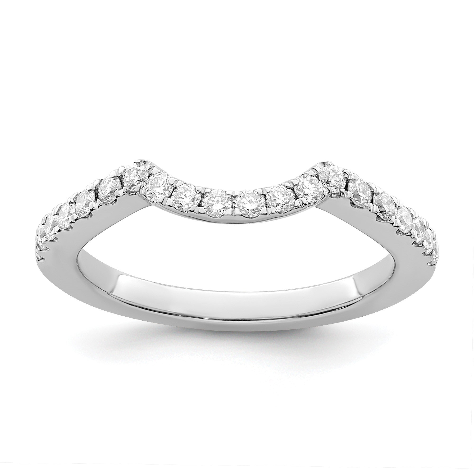 14K Weißgold Ehering mit natürlichen Diamanten, 0,4 ct Gesamtgewicht