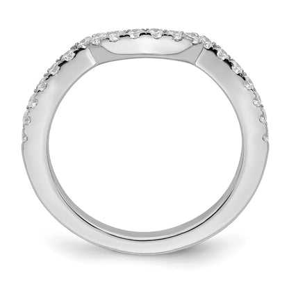 14K Weißgold Ehering mit natürlichen Diamanten, 0,45 ct Gesamtgewicht