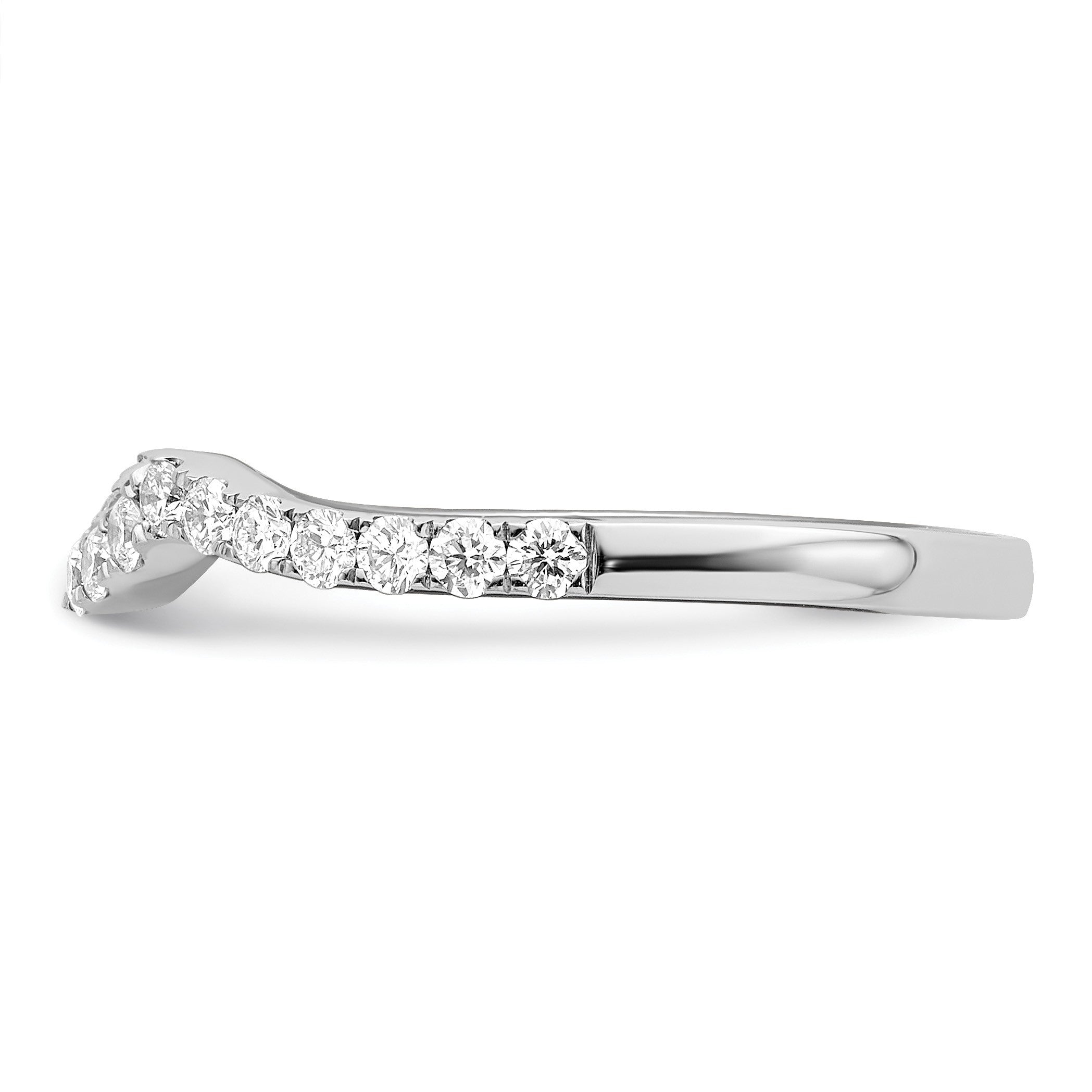 14K Weißgold Ehering mit natürlichen Diamanten, 0,45 ct Gesamtgewicht