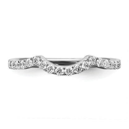 14K Weißgold Ehering mit natürlichen Diamanten, 0,45 ct Gesamtgewicht