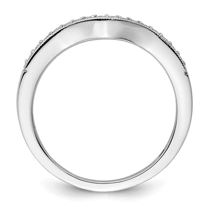 14K Weißgold Ehering mit echten Diamanten