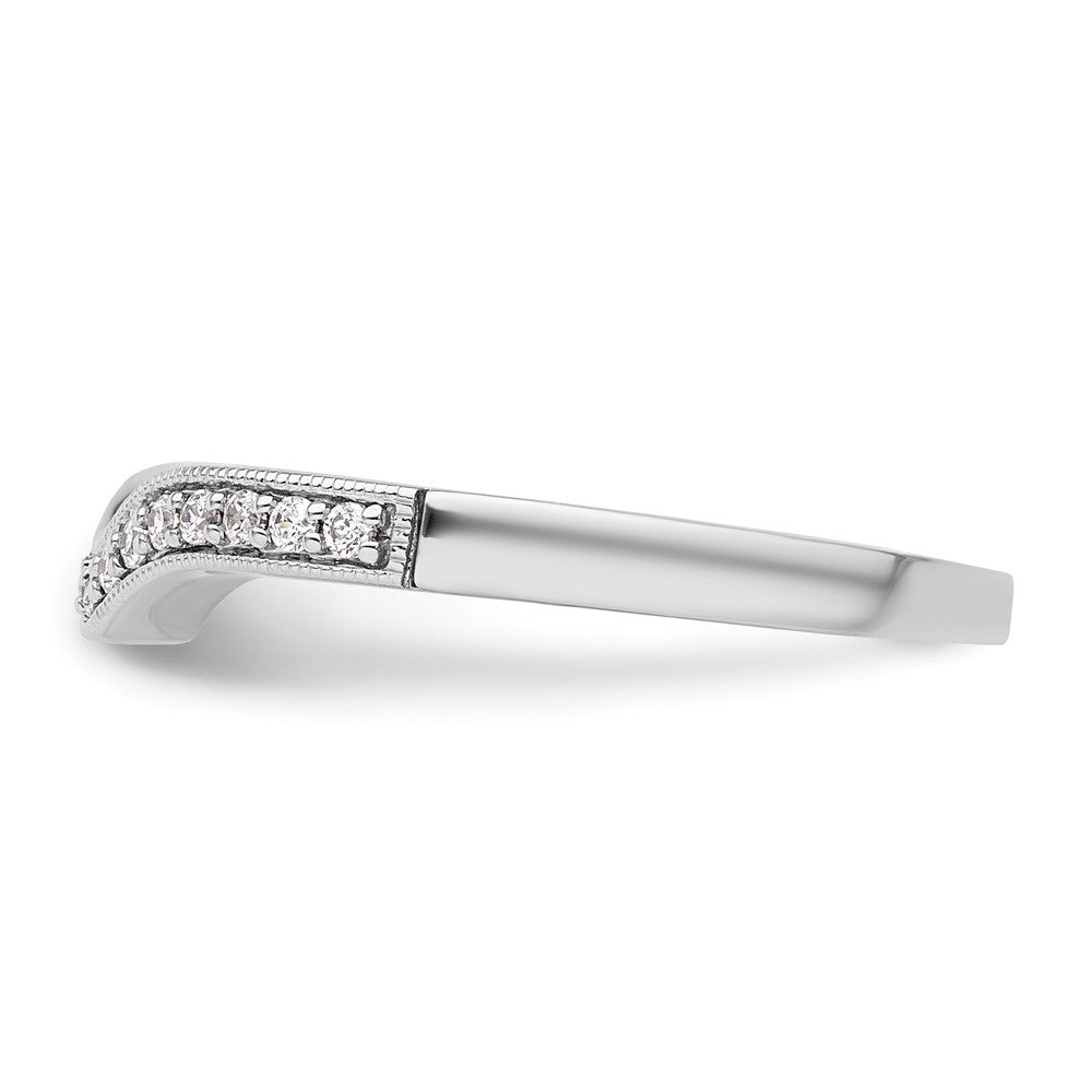 14K Weißgold Ehering mit echten Diamanten