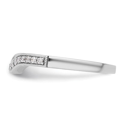 14K Weißgold Ehering mit echten Diamanten