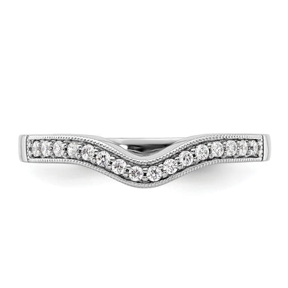 14K Weißgold Ehering mit 0,17 ct. Labor-gezüchteten Diamanten VS/SI+ G+ komplett