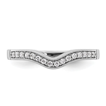 14K Weißgold Ehering mit echten Diamanten