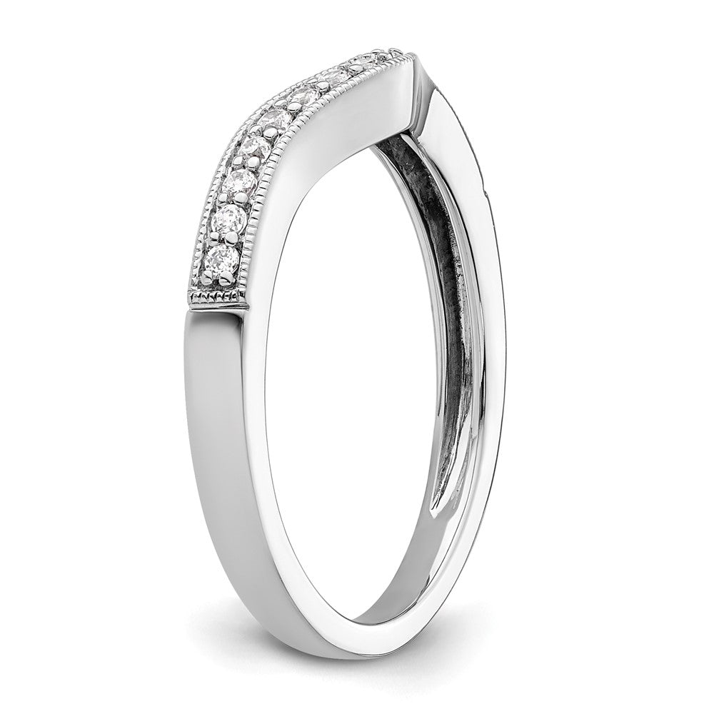 14K Weißgold Ehering mit echten Diamanten