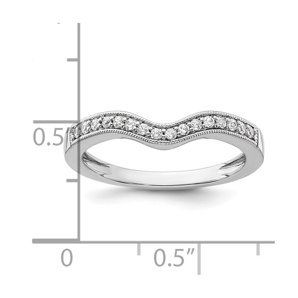 14K Weißgold Ehering mit echten Diamanten