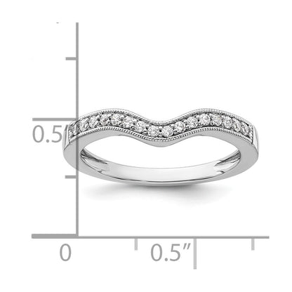 14K Weißgold Ehering mit echten Diamanten
