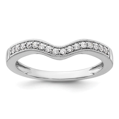 14K Weißgold Ehering mit echten Diamanten