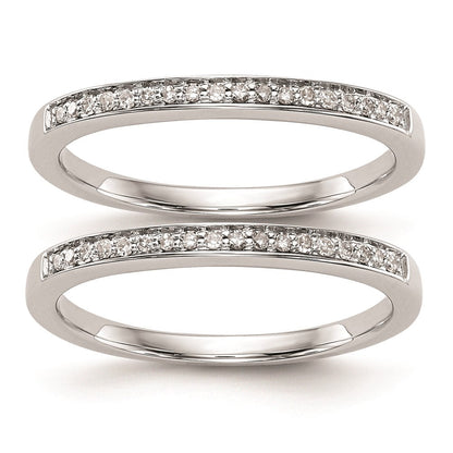 14K Weißgold Set aus 2 Eheringen mit natürlichen Diamanten