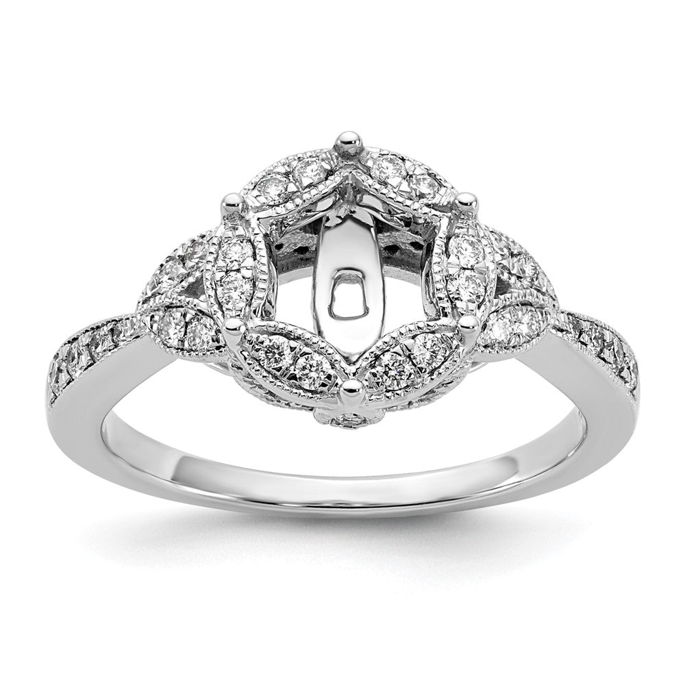 14KW Verlobungsring mit Krappenfassung, simuliertem Diamant im Rundschliff und Halo