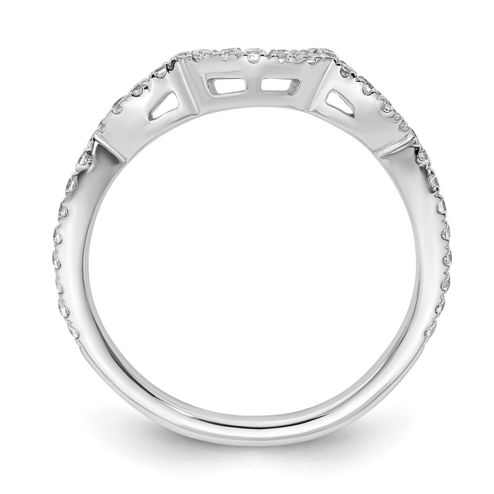 14K Weißgold Ehering mit 0,33 ct. laborgezüchteten Diamanten, VS/SI+ G+, komplett besetzt