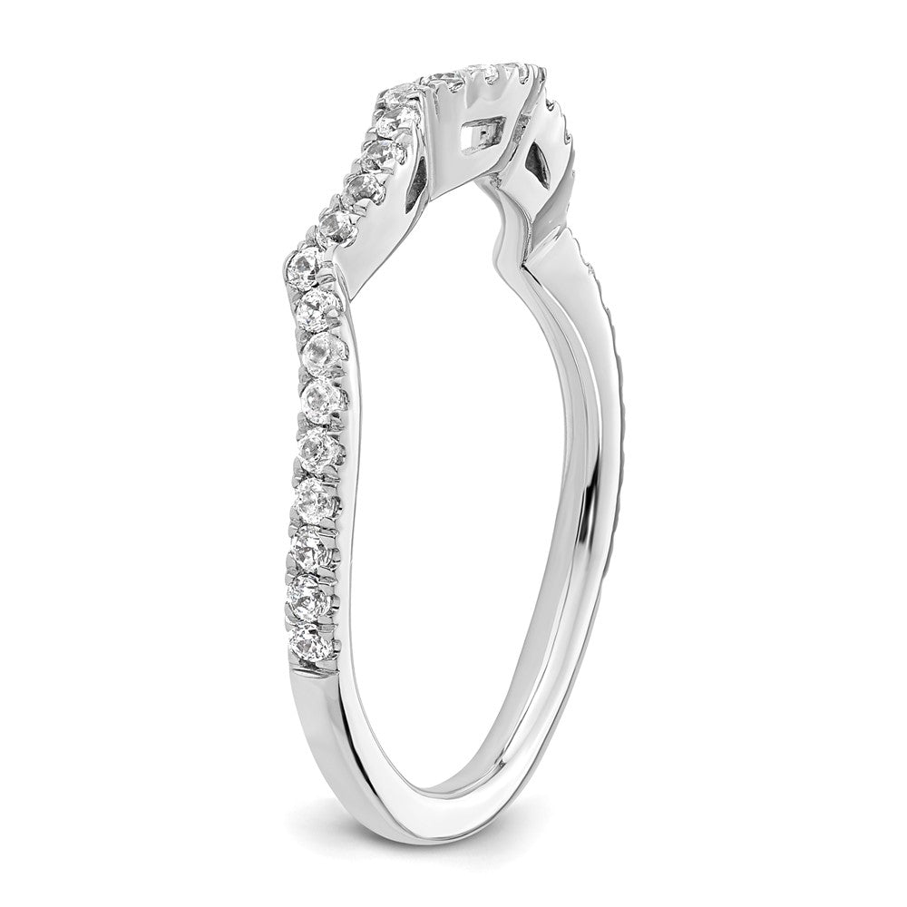 14K Weißgold Ehering mit 0,33 ct. laborgezüchteten Diamanten, VS/SI+ G+, komplett besetzt