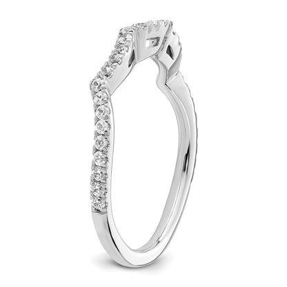 14K Weißgold Ehering mit natürlichen Diamanten, 0,33 ct