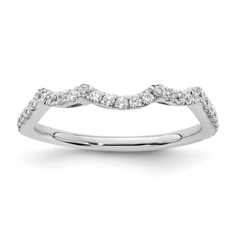 14K Weißgold Ehering mit natürlichen Diamanten, 0,33 ct