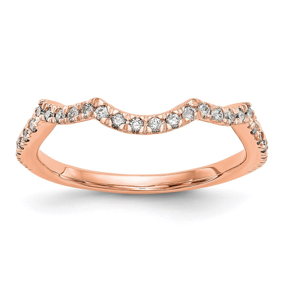 14K Roségold Damen-Eherring mit echten Diamanten