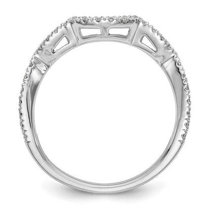 14K Weißgold Ehering mit echten Diamanten