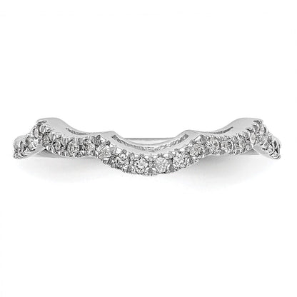 14K Weißgold Ehering mit echten Diamanten