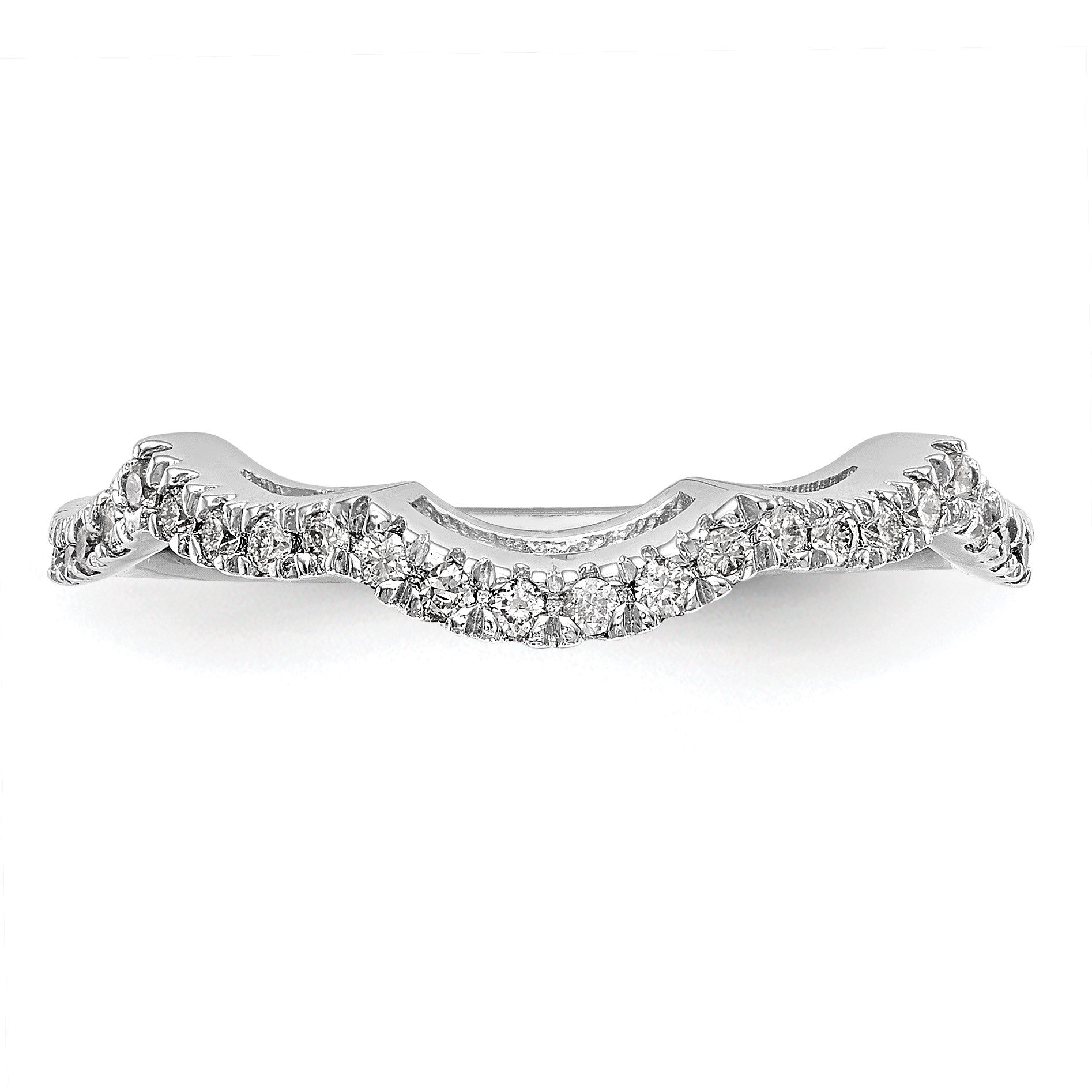 14K Weißgold Ehering mit natürlichen Diamanten