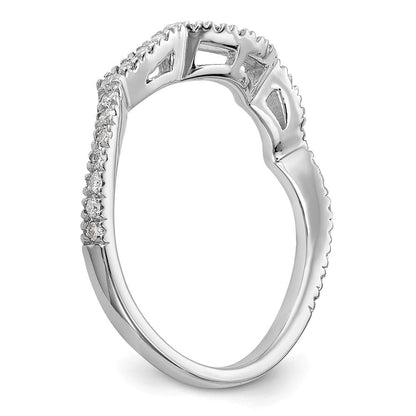 14K Weißgold Ehering mit echten Diamanten