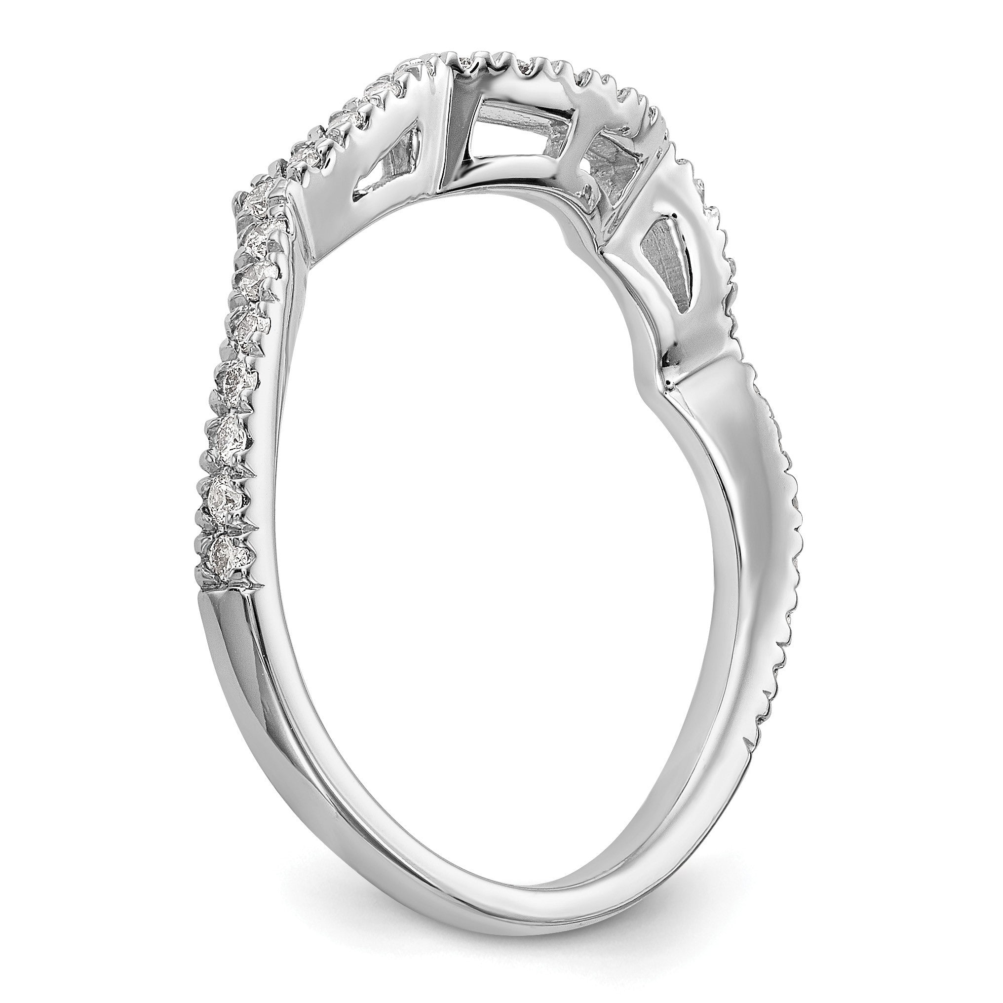 14K Weißgold Ehering mit natürlichen Diamanten