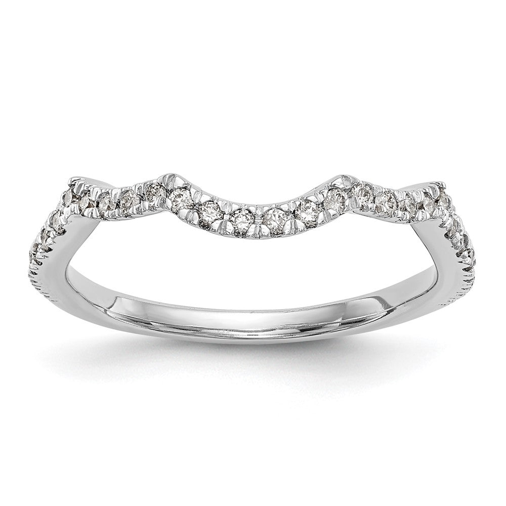 14K Weißgold Ehering mit echten Diamanten