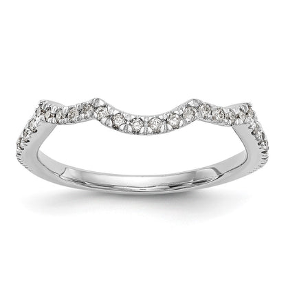 14K Weißgold Ehering mit echten Diamanten