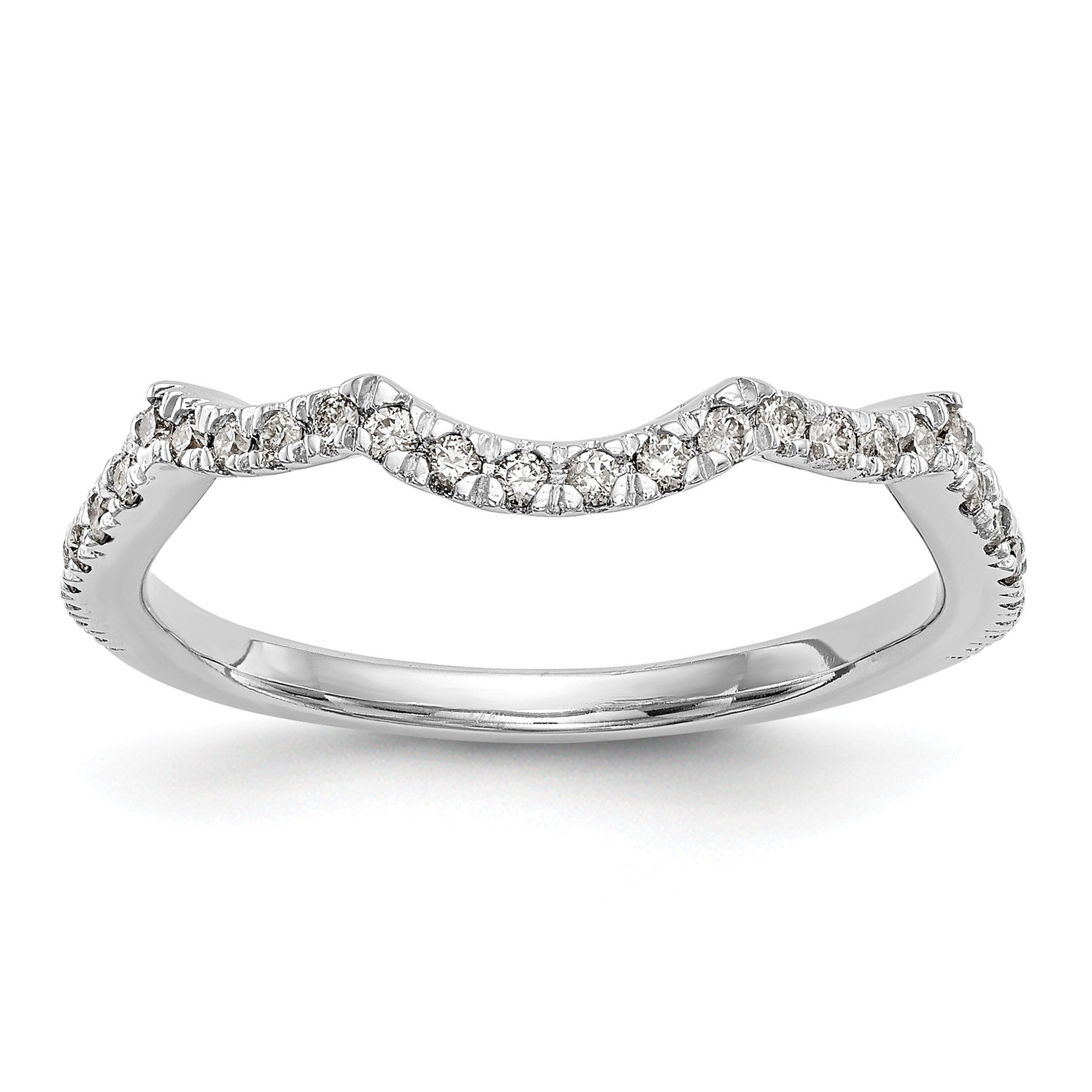 14K Weißgold Ehering mit natürlichen Diamanten