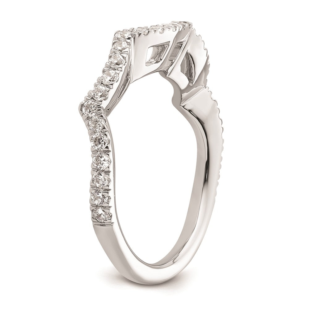 14K Weißgold Ehering mit natürlichen Diamanten
