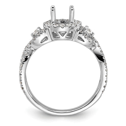 14K Weißgold Verlobungsring mit 0,75 ct. im Labor gezüchteten Diamanten VS/SI+ G+, 0,75 ct. rundem Center-Diamant, Semi-Mount