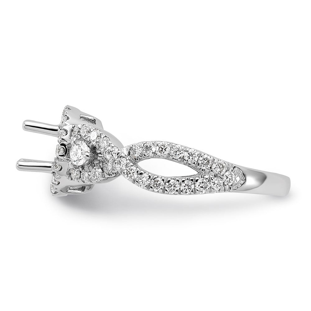 14K Weißgold Verlobungsring mit 0,75 ct. im Labor gezüchteten Diamanten VS/SI+ G+, 0,75 ct. rundem Center-Diamant, Semi-Mount