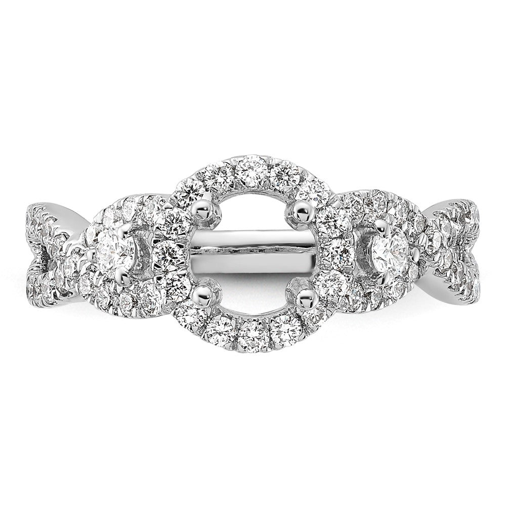 14K Weißgold Verlobungsring mit 0,75 ct. im Labor gezüchteten Diamanten VS/SI+ G+, 0,75 ct. rundem Center-Diamant, Semi-Mount