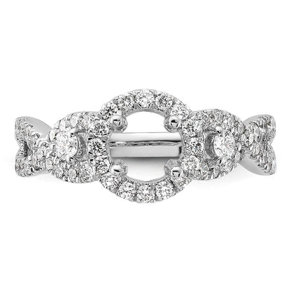14K Weißgold Verlobungsring mit 0,75 ct. im Labor gezüchteten Diamanten VS/SI+ G+, 0,75 ct. rundem Center-Diamant, Semi-Mount