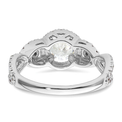 14K Weißgold Verlobungsring mit 0,75 ct. im Labor gezüchteten Diamanten VS/SI+ G+, 0,75 ct. rundem Center-Diamant, Semi-Mount