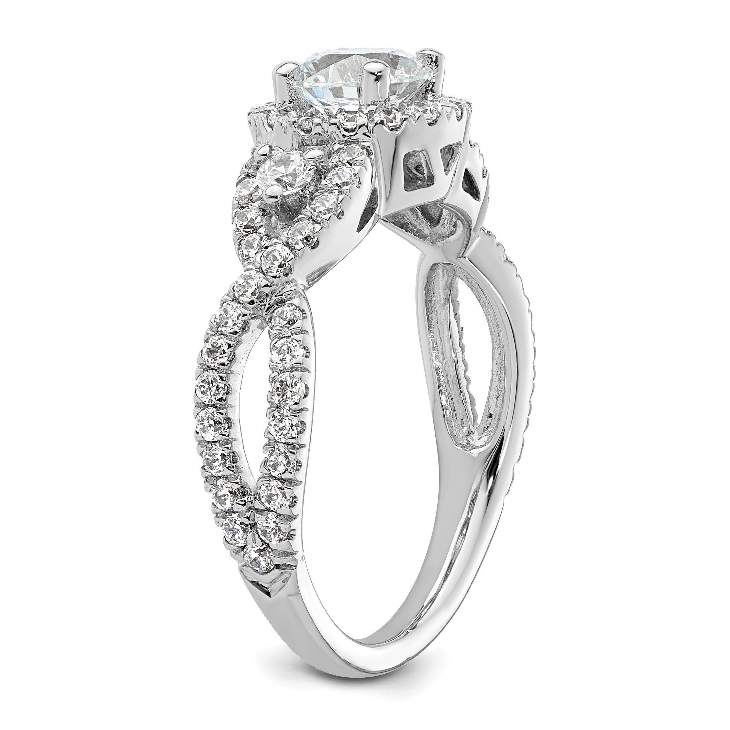 14K Weißgold Verlobungsring mit 0,75 ct. im Labor gezüchteten Diamanten VS/SI+ G+, 0,75 ct. rundem Center-Diamant, Semi-Mount