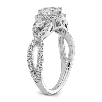 14K Weißgold Verlobungsring mit 0,75 ct. im Labor gezüchteten Diamanten VS/SI+ G+, 0,75 ct. rundem Center-Diamant, Semi-Mount