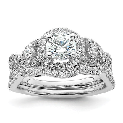 14K Weißgold Verlobungsring mit 0,75 ct. im Labor gezüchteten Diamanten VS/SI+ G+, 0,75 ct. rundem Center-Diamant, Semi-Mount
