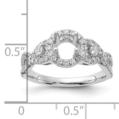 14K Weißgold Verlobungsring mit 0,75 ct. im Labor gezüchteten Diamanten VS/SI+ G+, 0,75 ct. rundem Center-Diamant, Semi-Mount