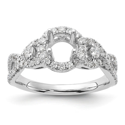 14K Weißgold Verlobungsring mit 0,75 ct. im Labor gezüchteten Diamanten VS/SI+ G+, 0,75 ct. rundem Center-Diamant, Semi-Mount