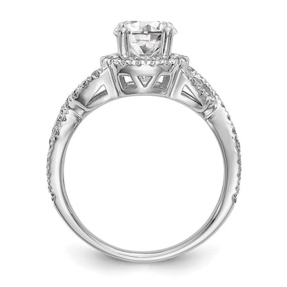14K Weißgold True Origin 3/4 Karat Im Labor Gezüchtet Diamant Vs/si D E F Halbfassung Rund Heiligenschein Verlobungsring