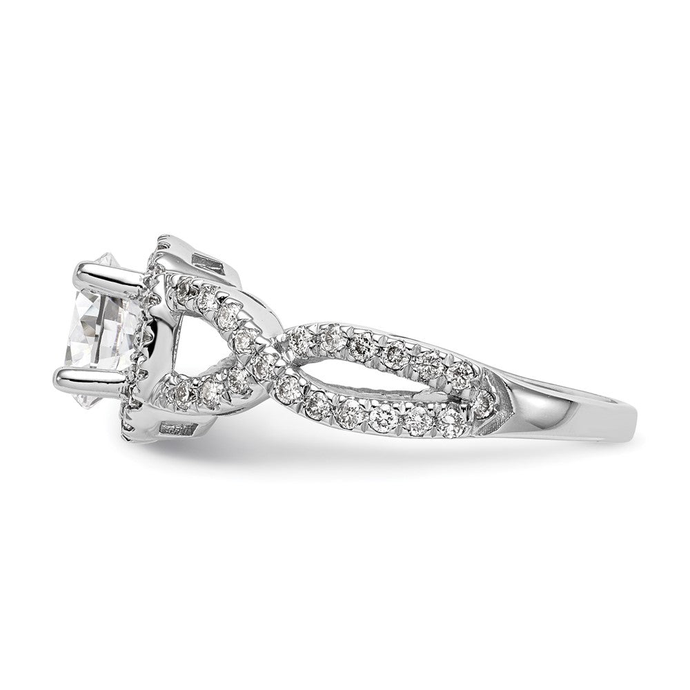 14K Weißgold True Origin 3/4 Karat Im Labor Gezüchtet Diamant Vs/si D E F Halbfassung Rund Heiligenschein Verlobungsring