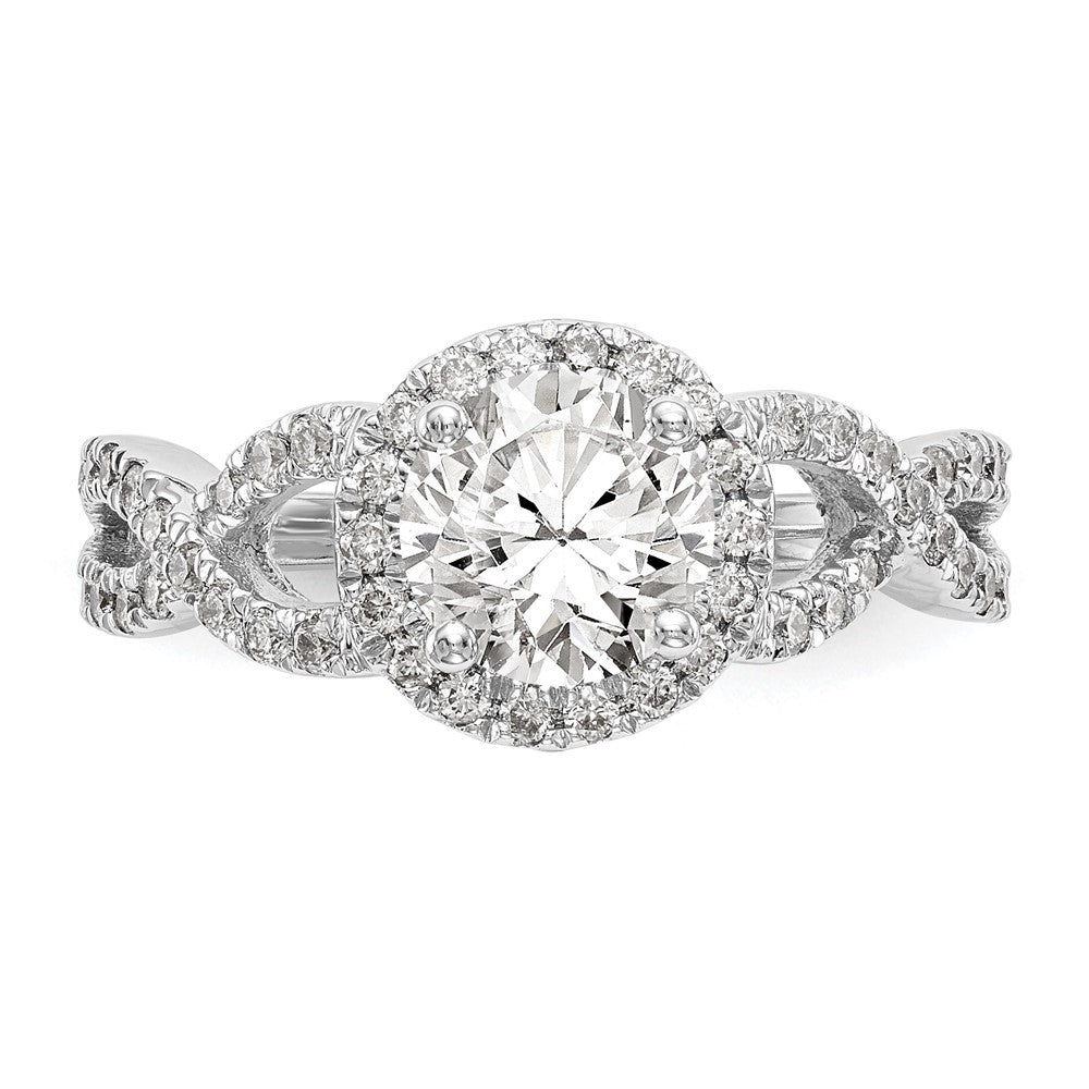 14K Weißgold True Origin 3/4 Karat Im Labor Gezüchtet Diamant Vs/si D E F Halbfassung Rund Heiligenschein Verlobungsring