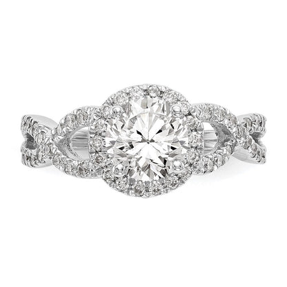 14K Weißgold True Origin 3/4 Karat Im Labor Gezüchtet Diamant Vs/si D E F Halbfassung Rund Heiligenschein Verlobungsring