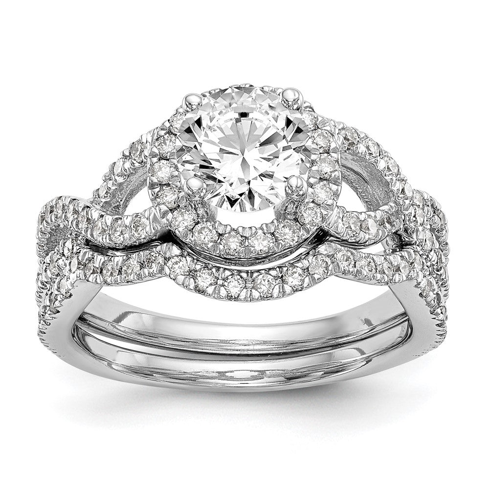 14K Weißgold True Origin 3/4 Karat Im Labor Gezüchtet Diamant Vs/si D E F Halbfassung Rund Heiligenschein Verlobungsring
